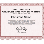 Christoph Seipp Zertifikat Tony Robbins - Unleash The Power Within